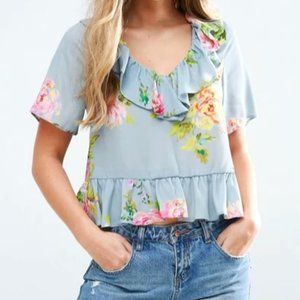 asos Floral Crop Blouse